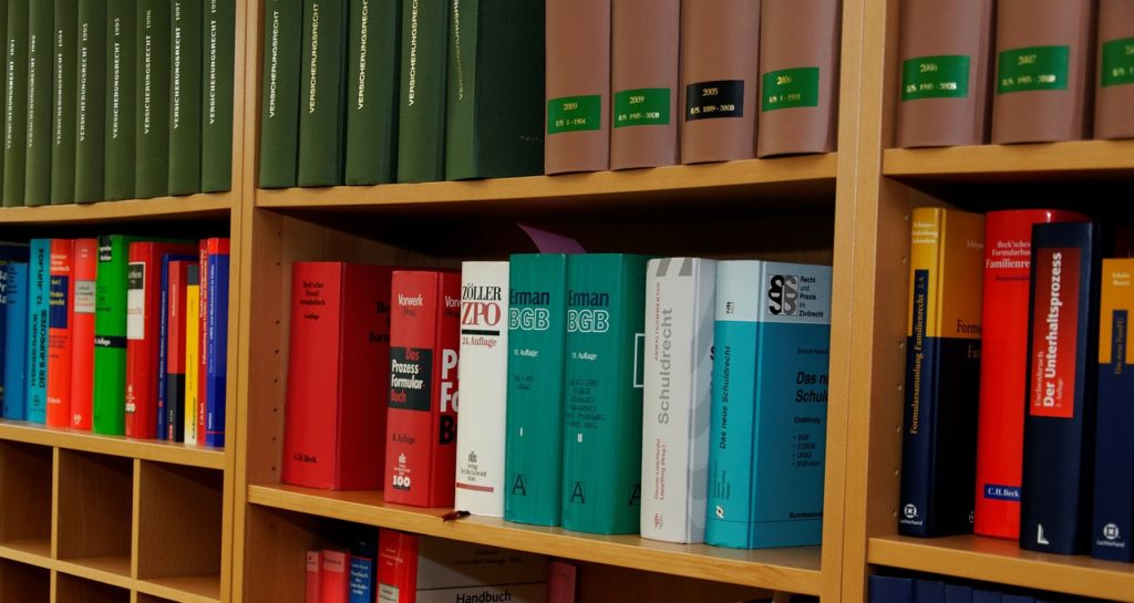 Bookshelf of law office